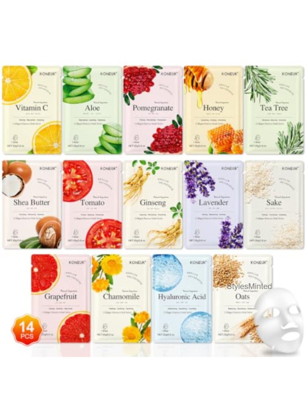 14 Pack Face Masks Skincare Hydrating Sheet Masks for Dry Skin Gift Set